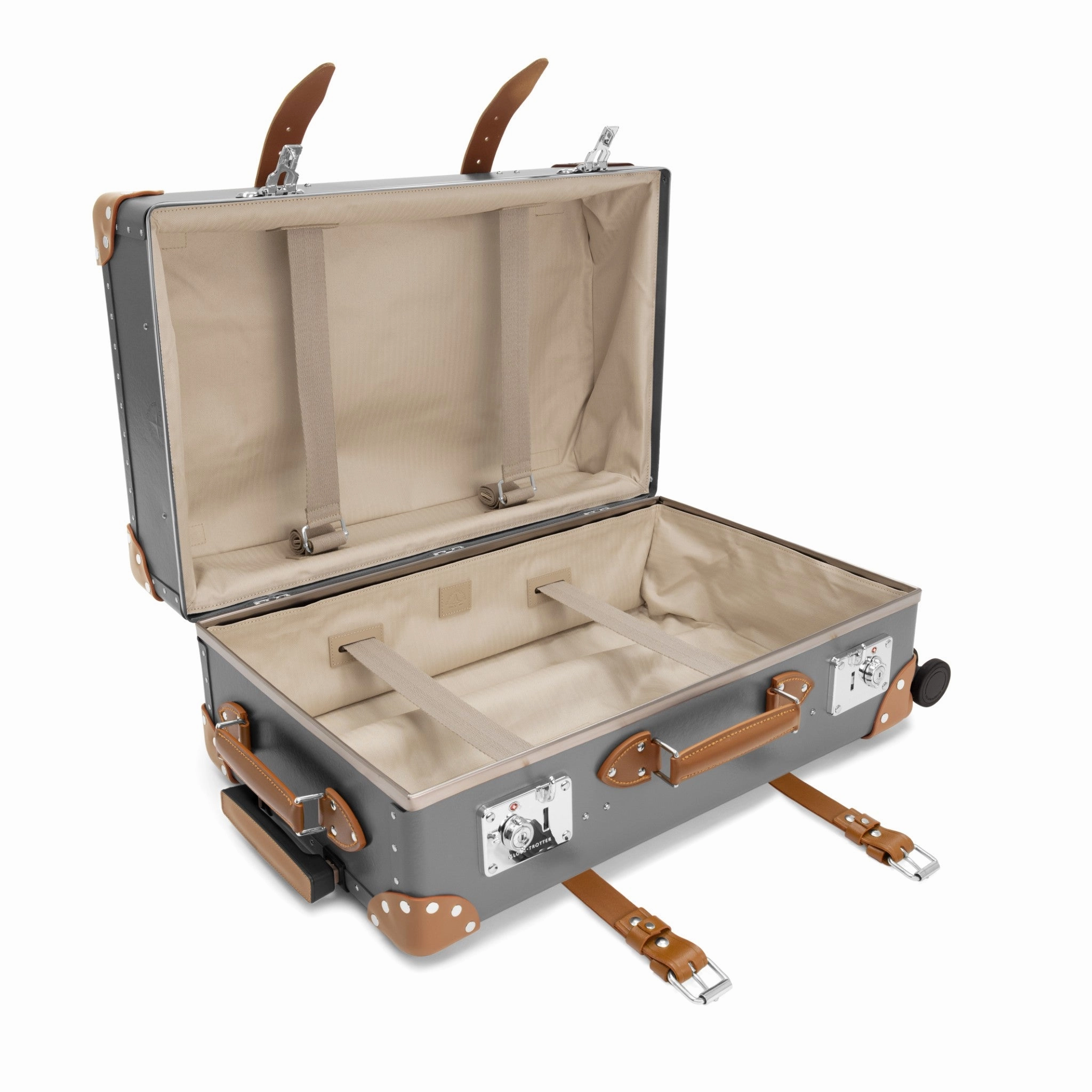 Centenary  Medium Check-In - 4 Wheels | Grey/Caramel/Chrome