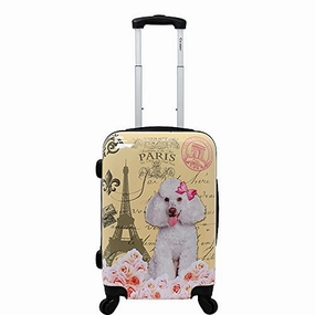 Chariot 20" Lightweight Spinner Carry-On Upright Suitcase, Paris Poodle