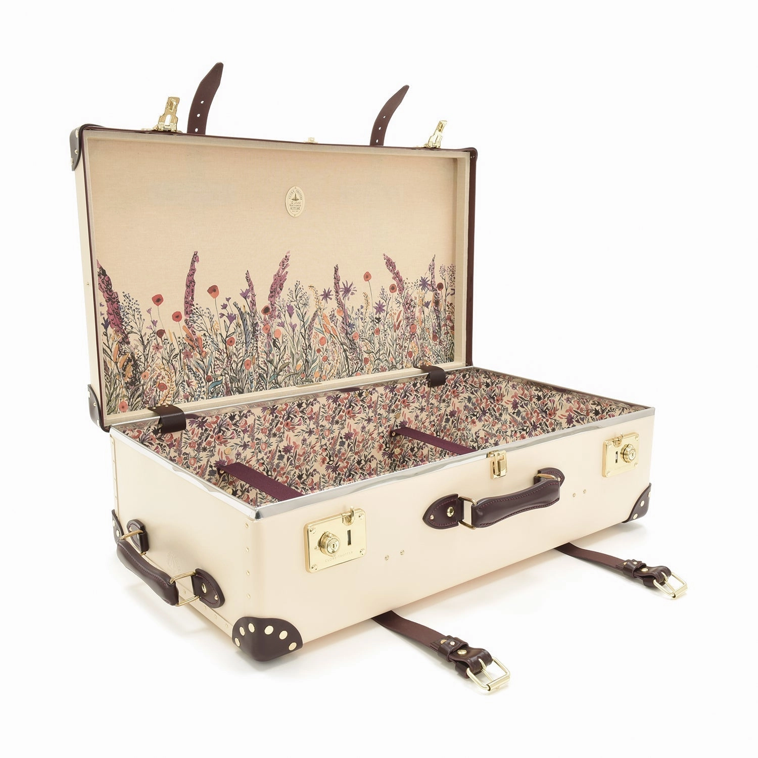 Chelsea Garden  Large Suitcase | Ivory/Burgundy/Gold