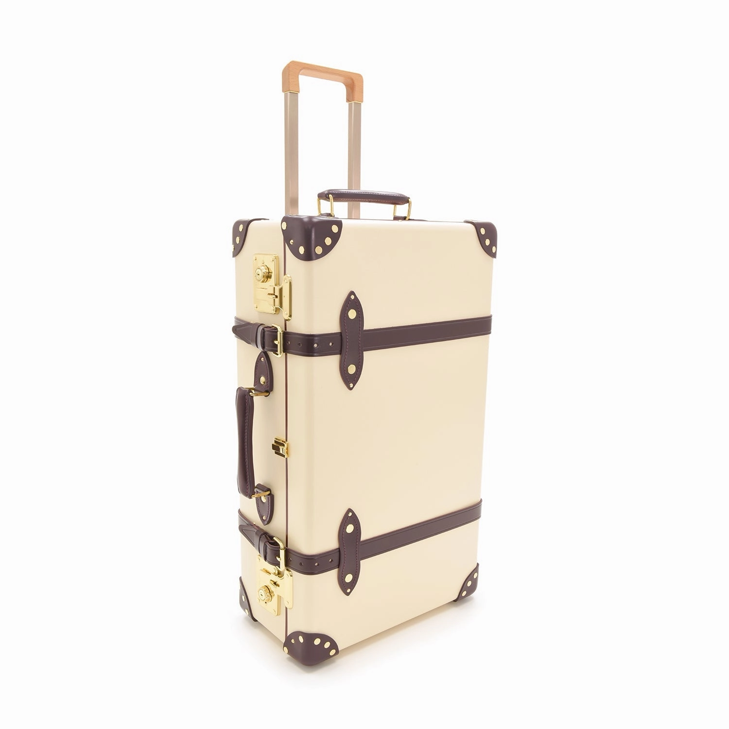Chelsea Garden  Medium Check-In - 2 Wheels | Ivory/Burgundy/Gold