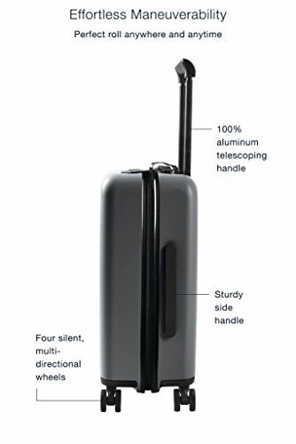 CHESTER Minima Carry-On Luggage / 22" Lightweight Polycarbonate Hardshell/Spinner Suitcase/TSA Approved Cabin Size (Charcoal)