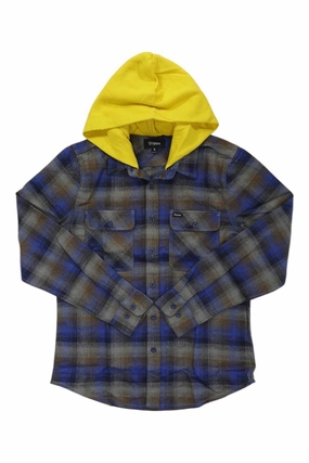 Huge Selection Styles For 2025 Choose Brixton Mens Bowery Hood LS Flannel For Everyday Use here, 100% original and good customer service.