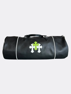 Chrome Hearts Black White & Green Triple Cross Leather Duffel Bag