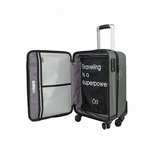 Cloe Carry-On 20 inch Water-Resistant Luggage with 360-spinner wheels in Olive Green Color