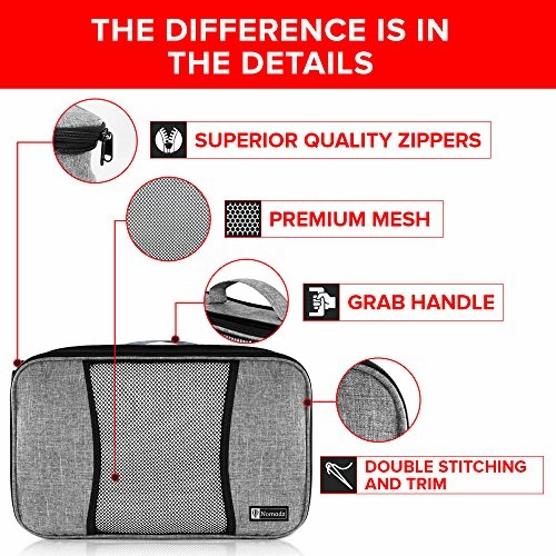 Compression Packing Cubes Travel Luggage-Organizer Set Packs More in Less Space
