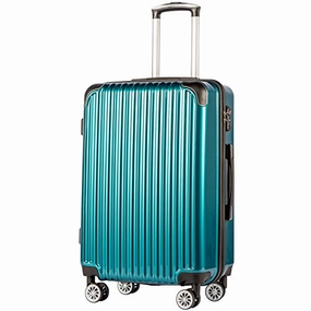 COOLIFE Luggage Expandable(only 28") Suitcase PC ABS Spinner 20in 24in 28in Carry on (Green New, M(24in))
