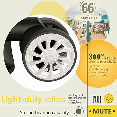 COOLIFE Luggage Expandable(only 28") Suitcase PC ABS Spinner 20in 24in 28in Carry on (White Grid New, S(20in)_Carry on)