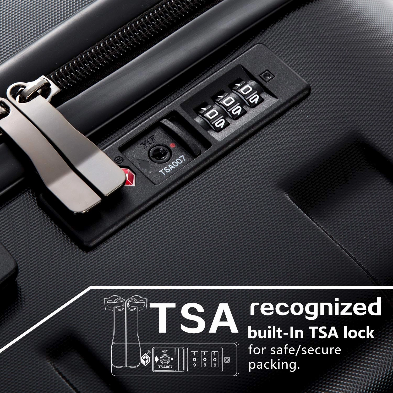 COOLIFE Luggage Expandable(only 28") Suitcase PC ABS Spinner Built-in TSA Lock 20in 24in 28in Carry on (Charcoal, S(20in_Carry on))