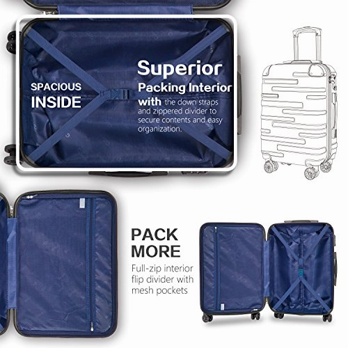 Coolife Luggage Expandable Suitcase 3 Piece Set with TSA Lock Spinner 20in24in28in (purple)