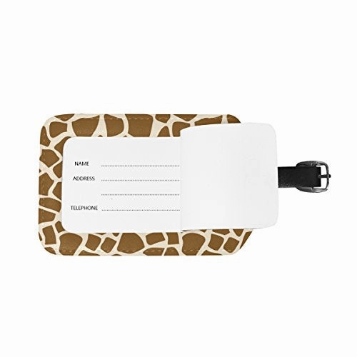 Cooper Girl Giraffe Skin Luggage Tag Travel Id Label Leather For Baggage Suitcase 1 Piece