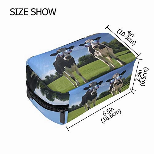 Cosmetic Bag Cool Two Cows Girls Makeup Organizer Box Lazy Toiletry Case