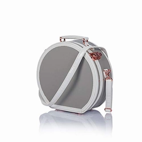 COTRUNKAGE Small Round Hat Box Carry On Luggage Bag (Small, Light Grey)