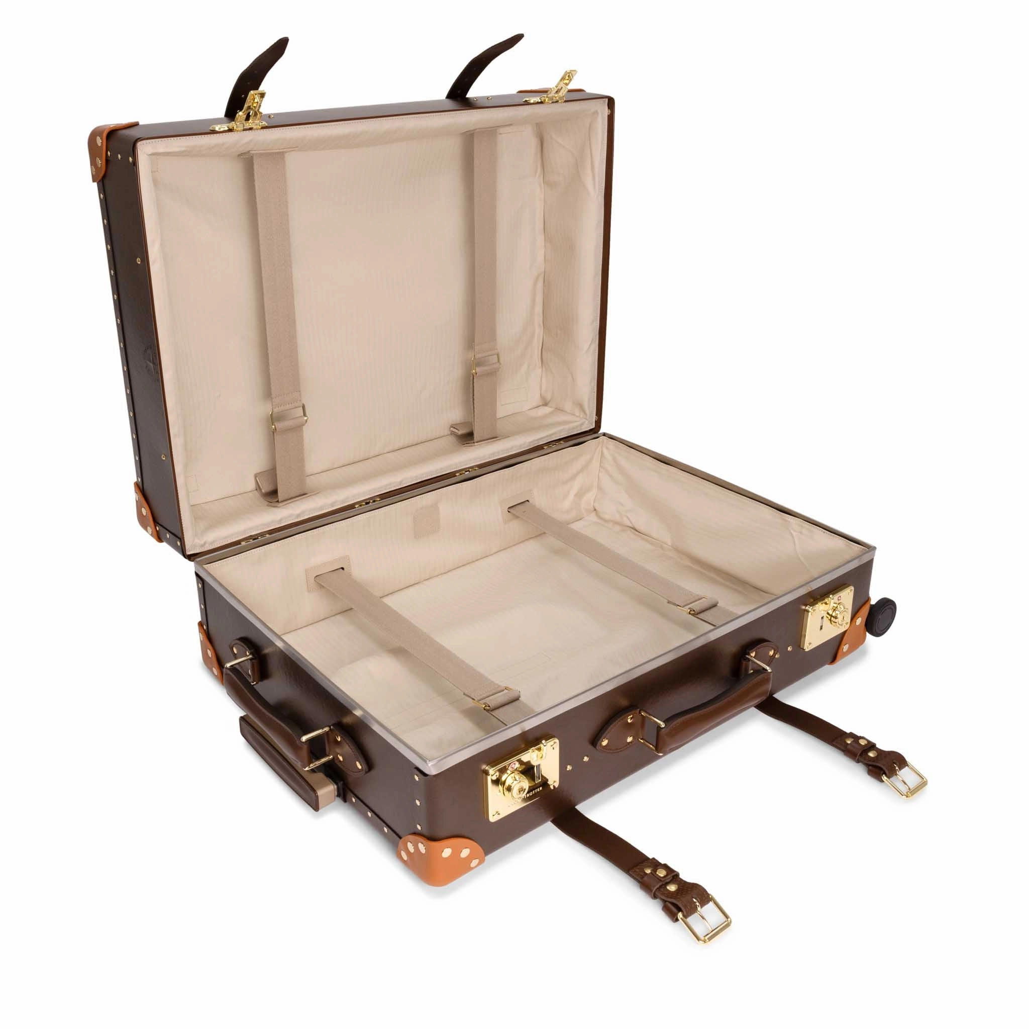 Cotswolds  Large Check-In - 4 Wheels | Brown/Orange/Gold