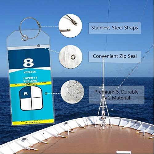 Cruise Luggage Tags 4 Pack Cruise Tags & 2 Id Badge Holder Zip Seal And Reusable Steel Loops