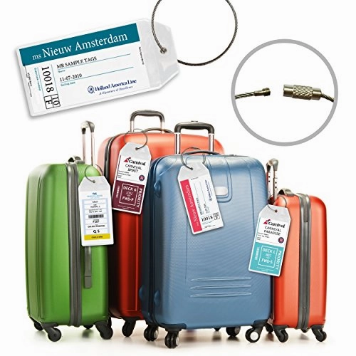 Cruise Luggage Tags Etag Holders Zip Seal and Steel Loops Thick PVC