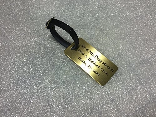 Custom Luggage Tag - Custom Engraved Brass Luggage Tag - Set Of 3 - Personalized Luggage Tag -