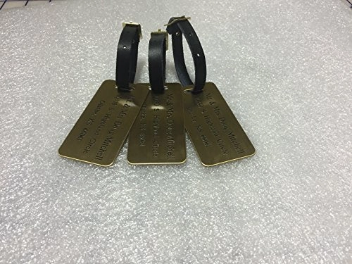 Custom Luggage Tag - Custom Engraved Brass Luggage Tag - Set Of 3 - Personalized Luggage Tag -