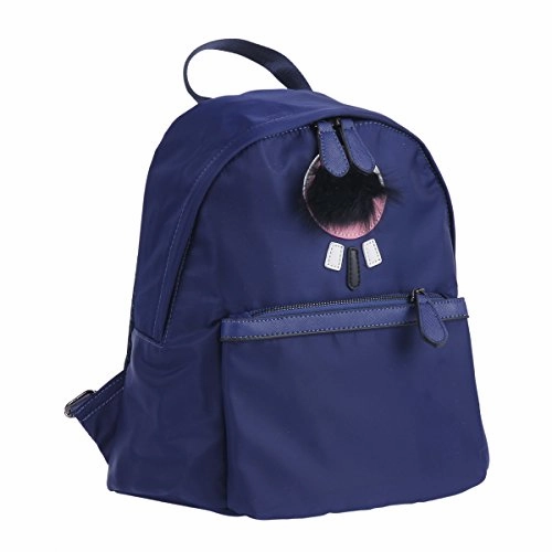 Damara Womens Front Personalized Adorn Back With Mesh Net School Bag,Blue