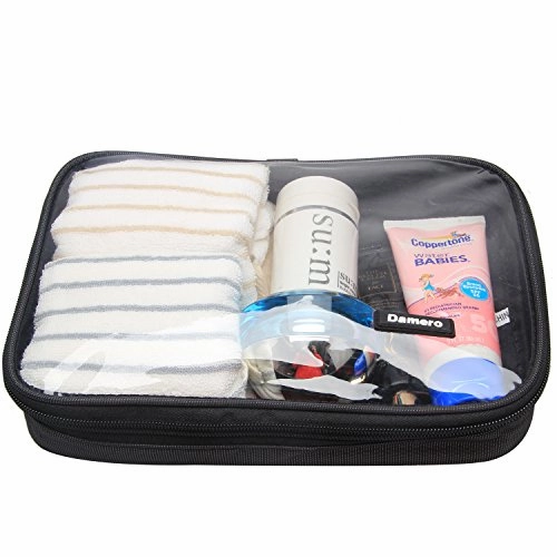 Damero 4Pcs Clear Toiletry Bag Packing Cubes, Travel Carry Organizer Case For Electronic