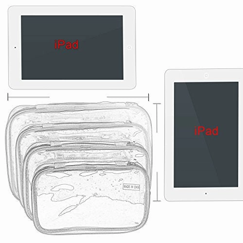Damero 4Pcs Clear Toiletry Bag Packing Cubes, Travel Carry Organizer Case For Electronic