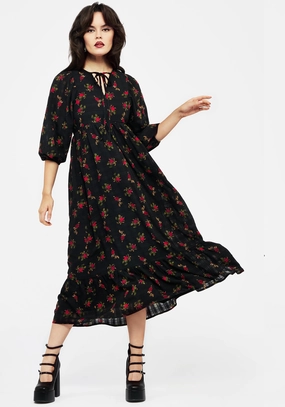 Darcey Floral Print Chiffon Midaxi Dress Dresses Womens - women's dresses clearance