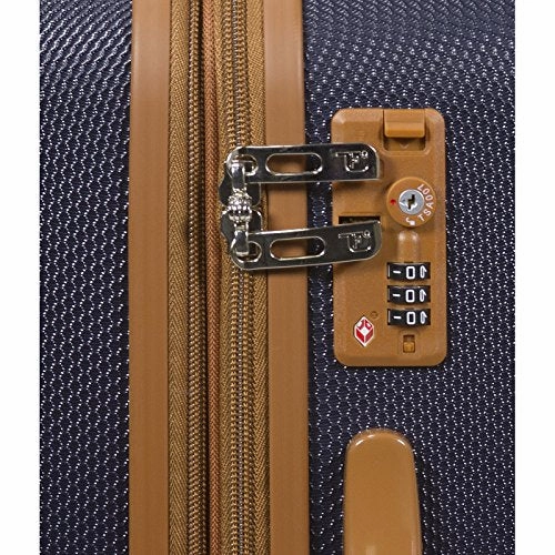 Dejuno Legion New Generation 3-pc Hardside Spinner TSA Combination Lock Luggage Set, Navy