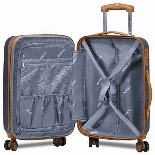 Dejuno Legion New Generation 3-pc Hardside Spinner TSA Combination Lock Luggage Set, Navy