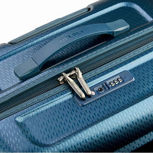 Delsey Luggage Turenne Carry-On, Hard Case Spinner Suitcase (Blue)