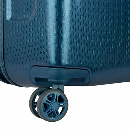 Delsey Luggage Turenne Carry-On, Hard Case Spinner Suitcase (Blue)