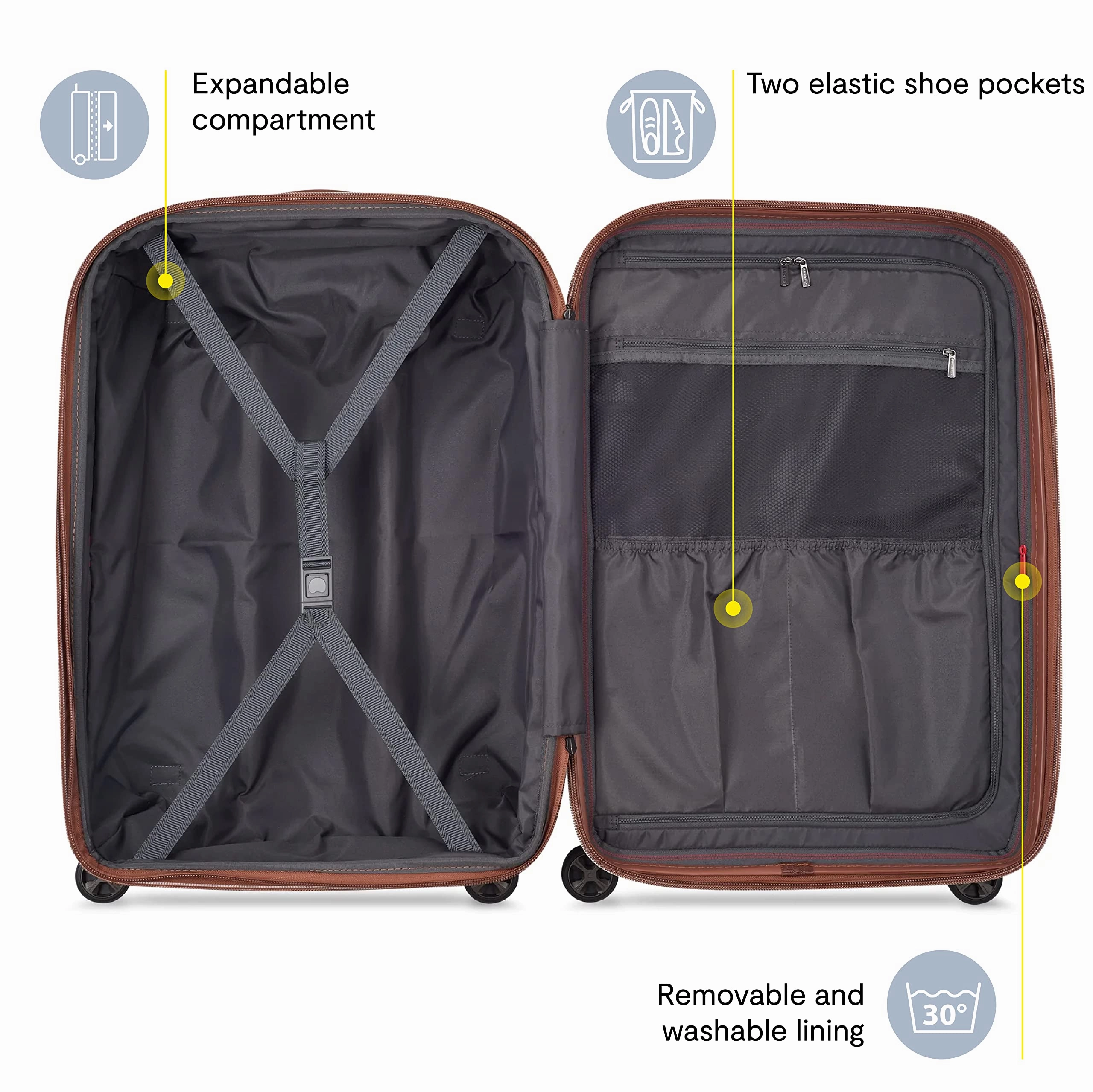 DELSEY Paris Carrousel Hardside Expandable  3-Piece Luggage Set with Spinner Wheels