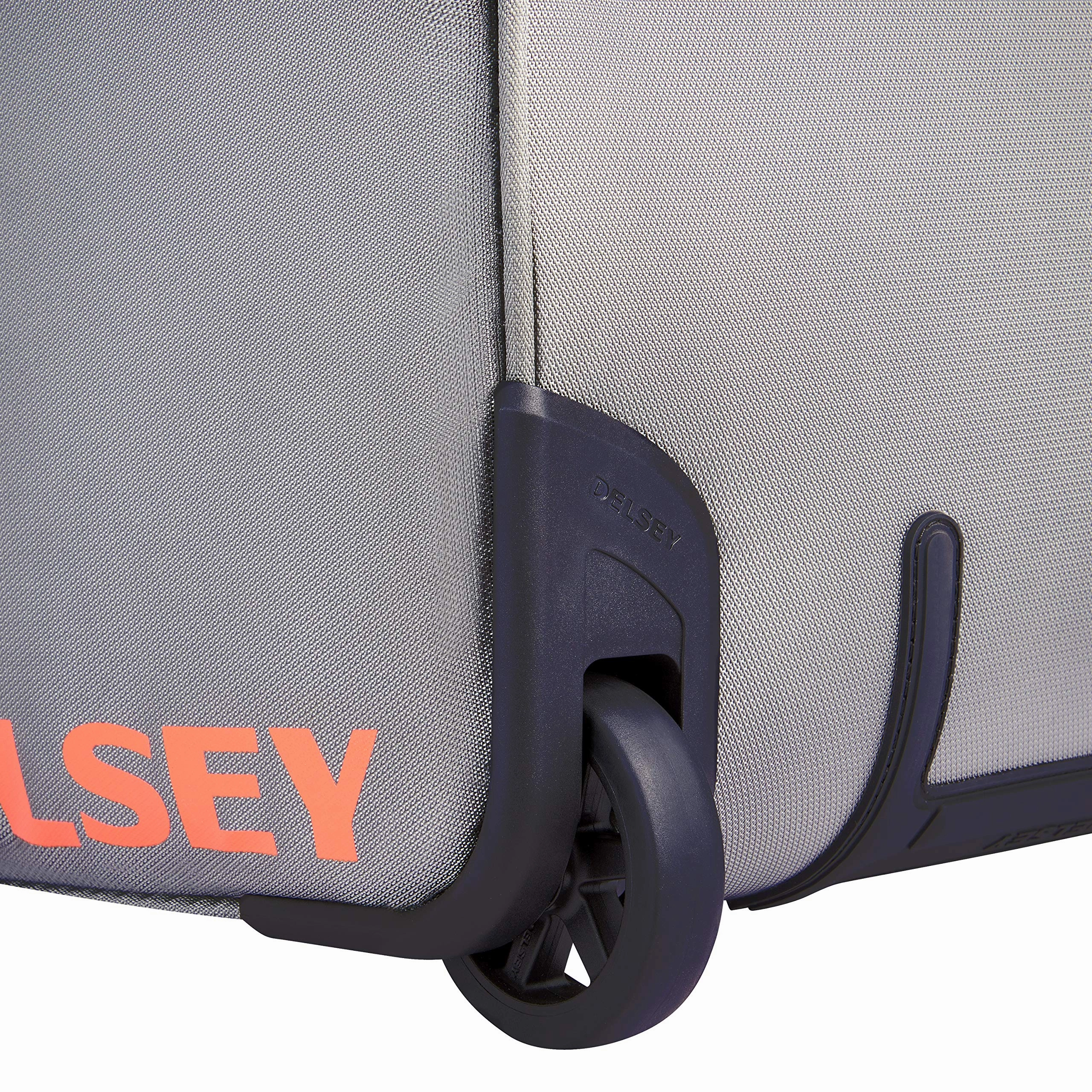 DELSEY Paris Egoa Rolling Travel Duffel Bag with 100% Recycled Materials, Light Gray, Checked-Medium 25 Inch