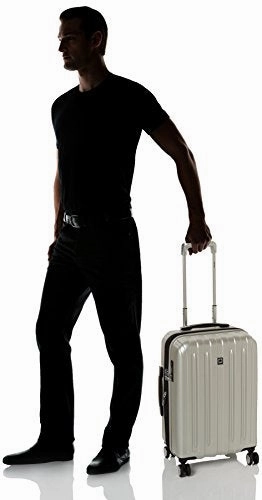 Delsey Paris Luggage 25 inch Expandable Spinner Suitcase Hardsided with Lock Hard Case, Silver