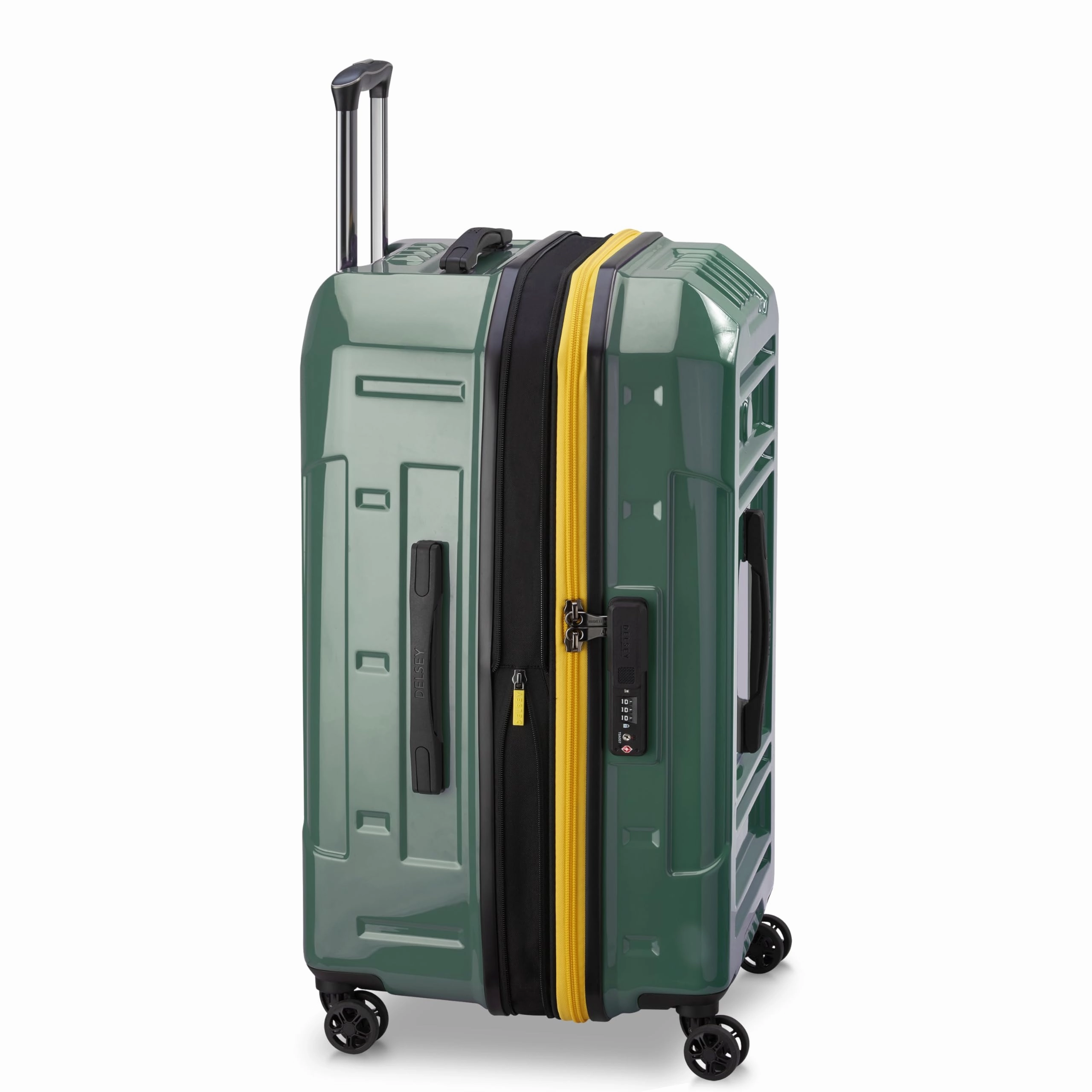 DELSEY Paris Rempart Hardside Expandable Luggage Trunk with Spinner Wheels (Checked Medium Trunk 26 Inch)