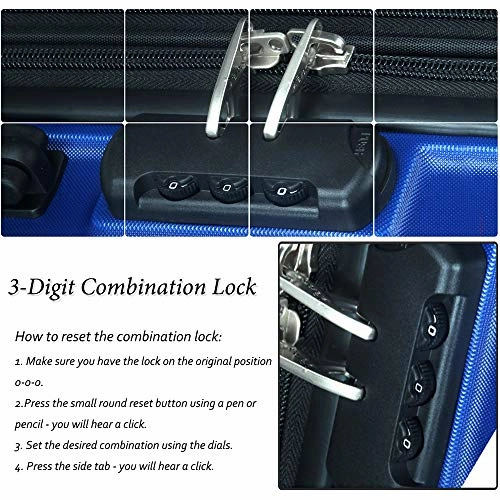 Dfavors3 Pieces Expandable Luggage Set Abc Hardside Spinner Set Lightweight Carry On Suitcase
