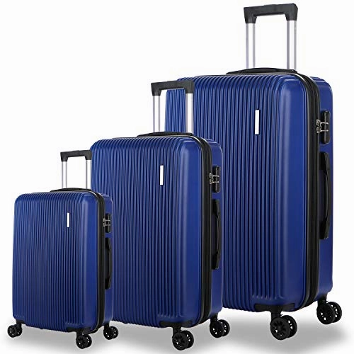 Dfavors3 Pieces Expandable Luggage Set Abc Hardside Spinner Set Lightweight Carry On Suitcase