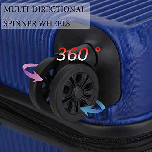 Dfavors3 Pieces Expandable Luggage Set Abc Hardside Spinner Set Lightweight Carry On Suitcase
