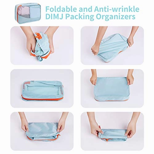 DIMJ 11 Set Packing Cubes, Travel Luggage Packing Organizers Lightweight Travel Cloth Storage Bag with Bra Underwear Cube Cosmetics Bag and Shoe Pouch