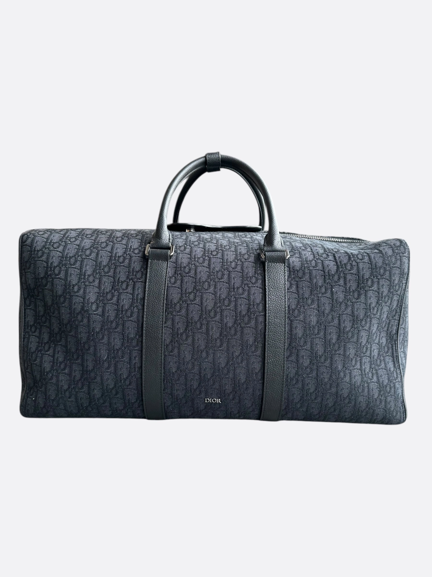 Dior Black Oblique Lingot 50 Duffle Bag