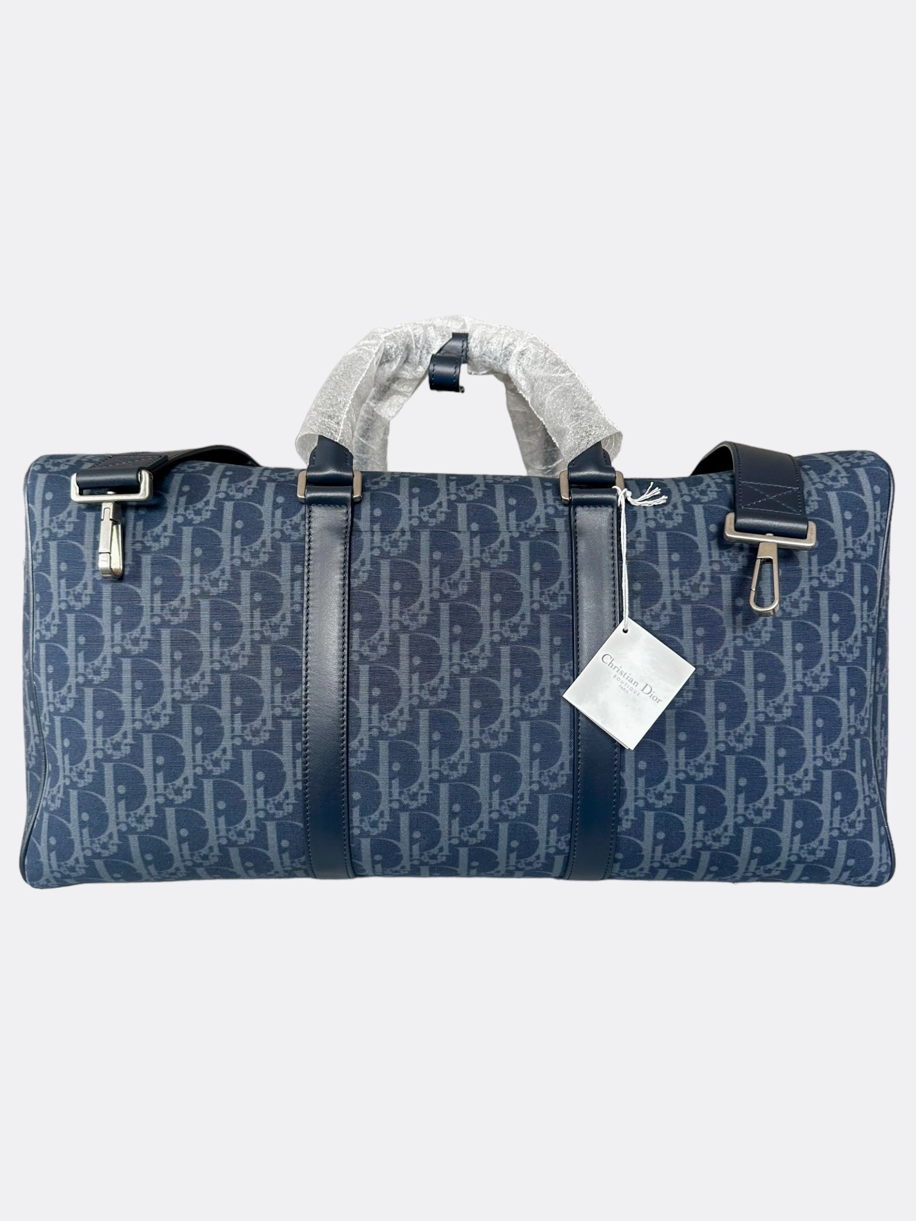 Dior Denim Tears Blue Cotton Wreath Oblique Lingot 50 Duffel Bag