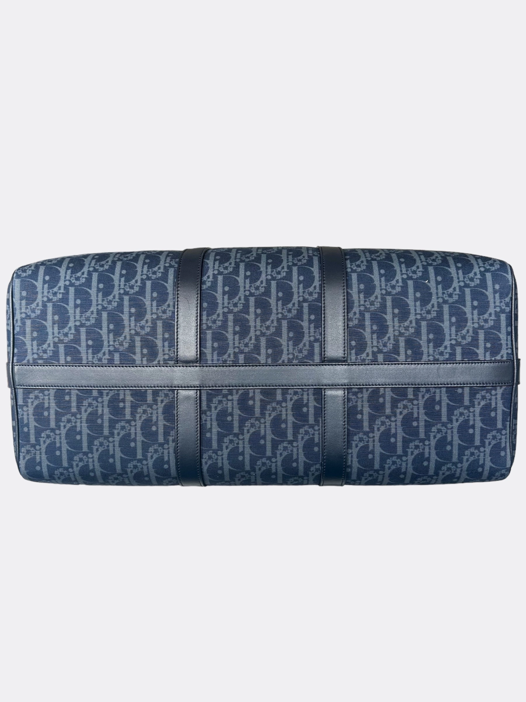 Dior Denim Tears Blue Cotton Wreath Oblique Lingot 50 Duffel Bag