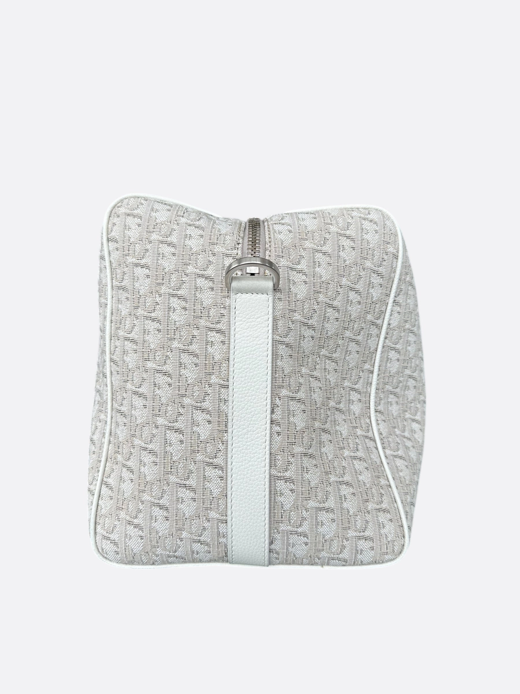 Dior White Oblique Lingot 50 Duffle Bag