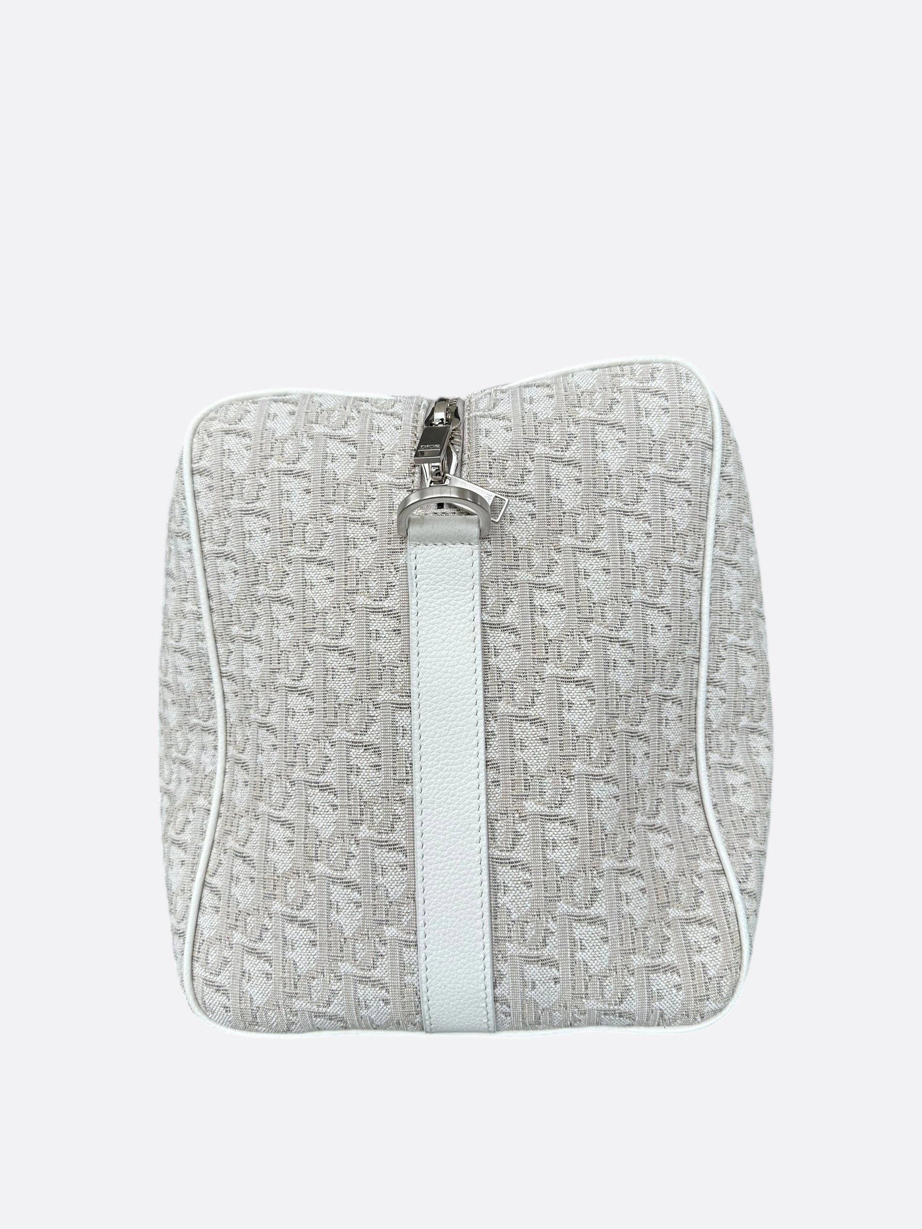 Dior White Oblique Lingot 50 Duffle Bag