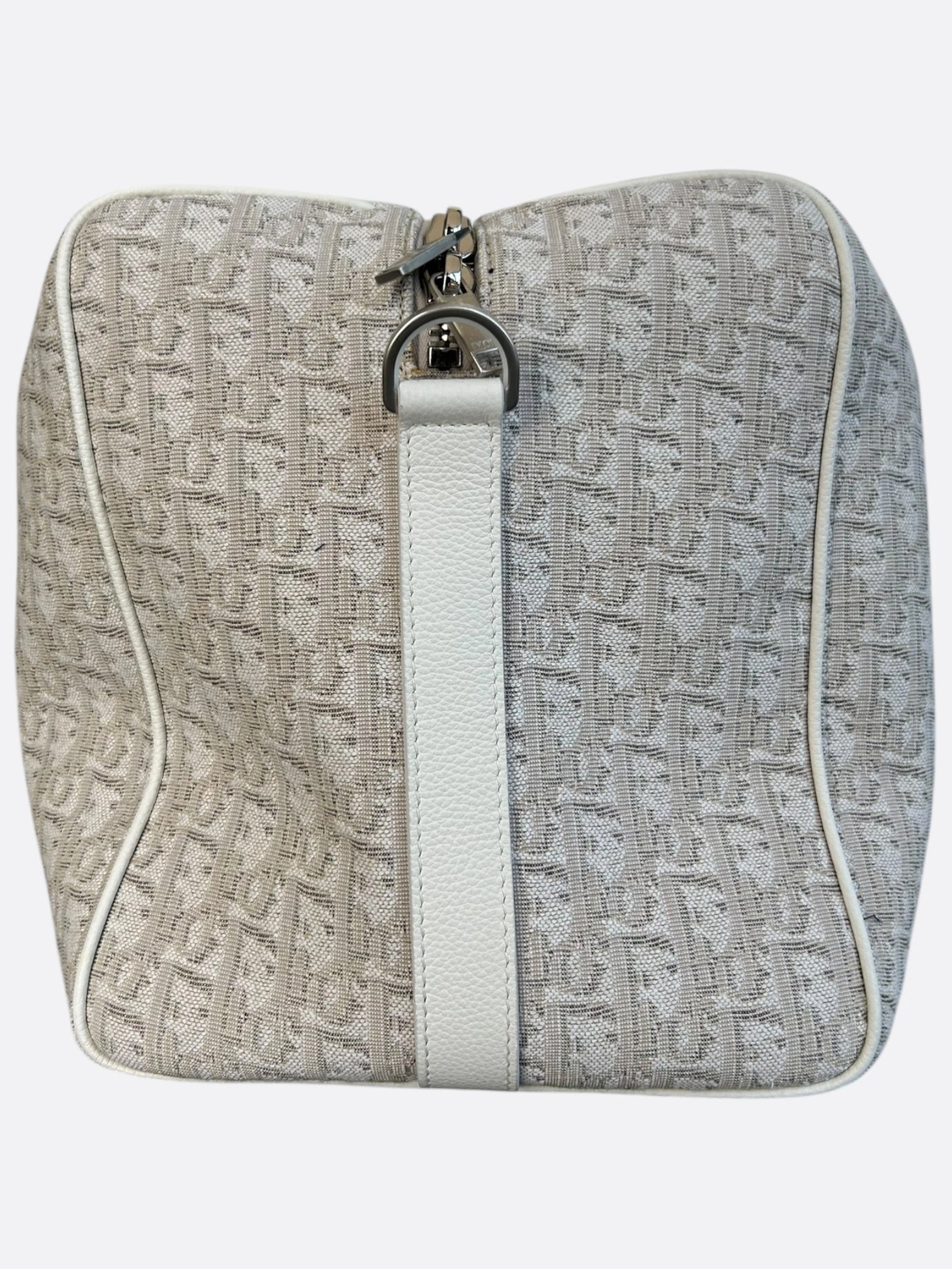 Dior White Oblique Lingot 50 Duffle Bag