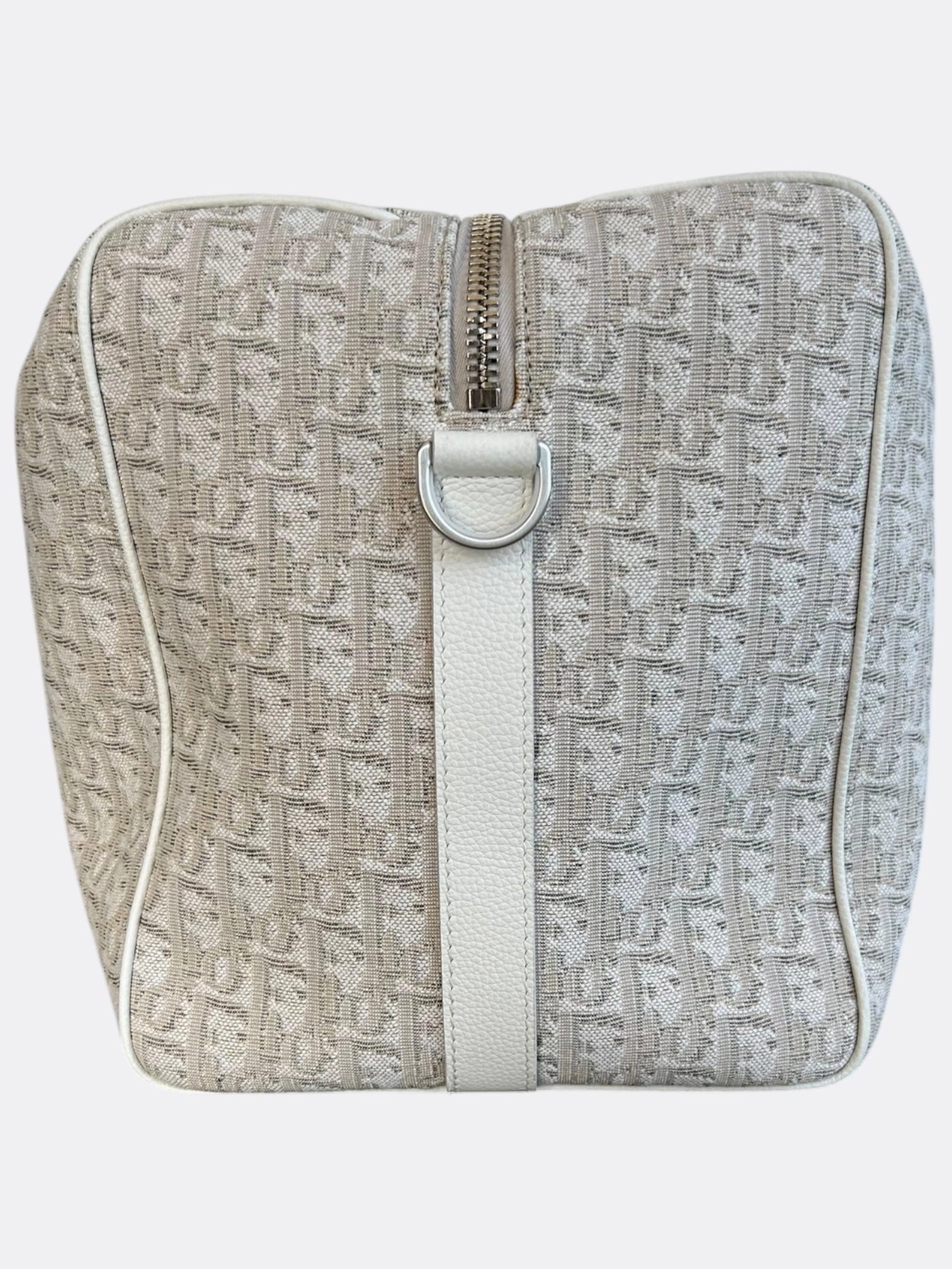 Dior White Oblique Lingot 50 Duffle Bag