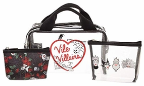 Disney Vile Villains 3 Piece Cosmetic Makeup Travel Kit