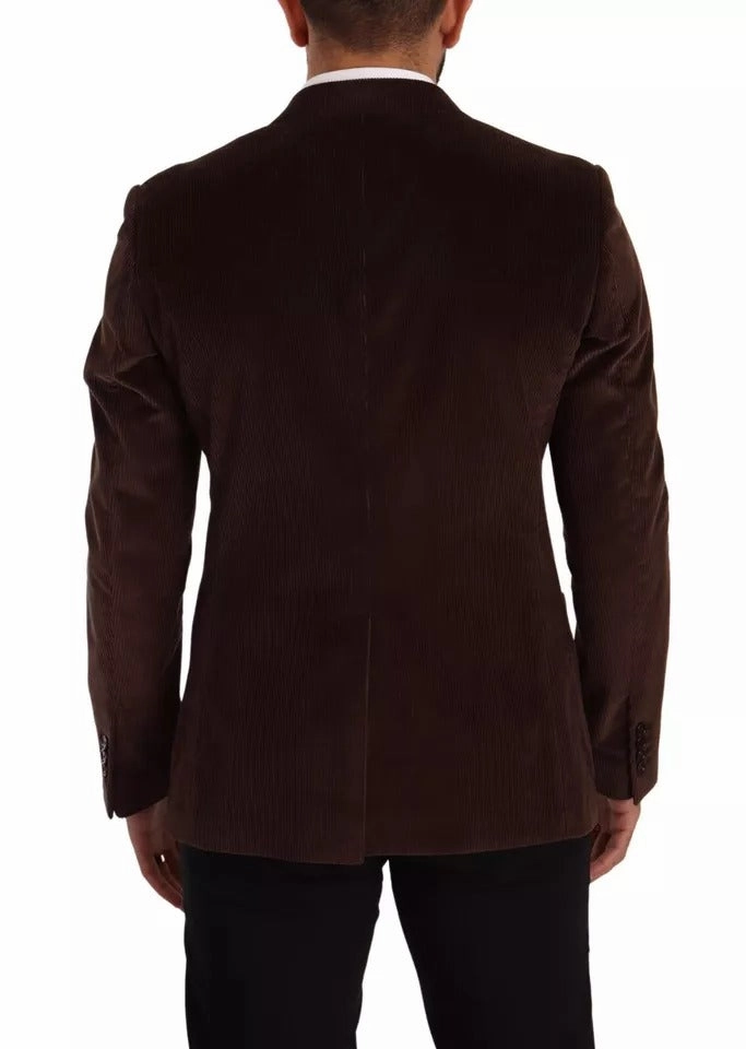 Dolce & Gabbana Corduroy Slim Fit Coat DG Logo Men's Blazer