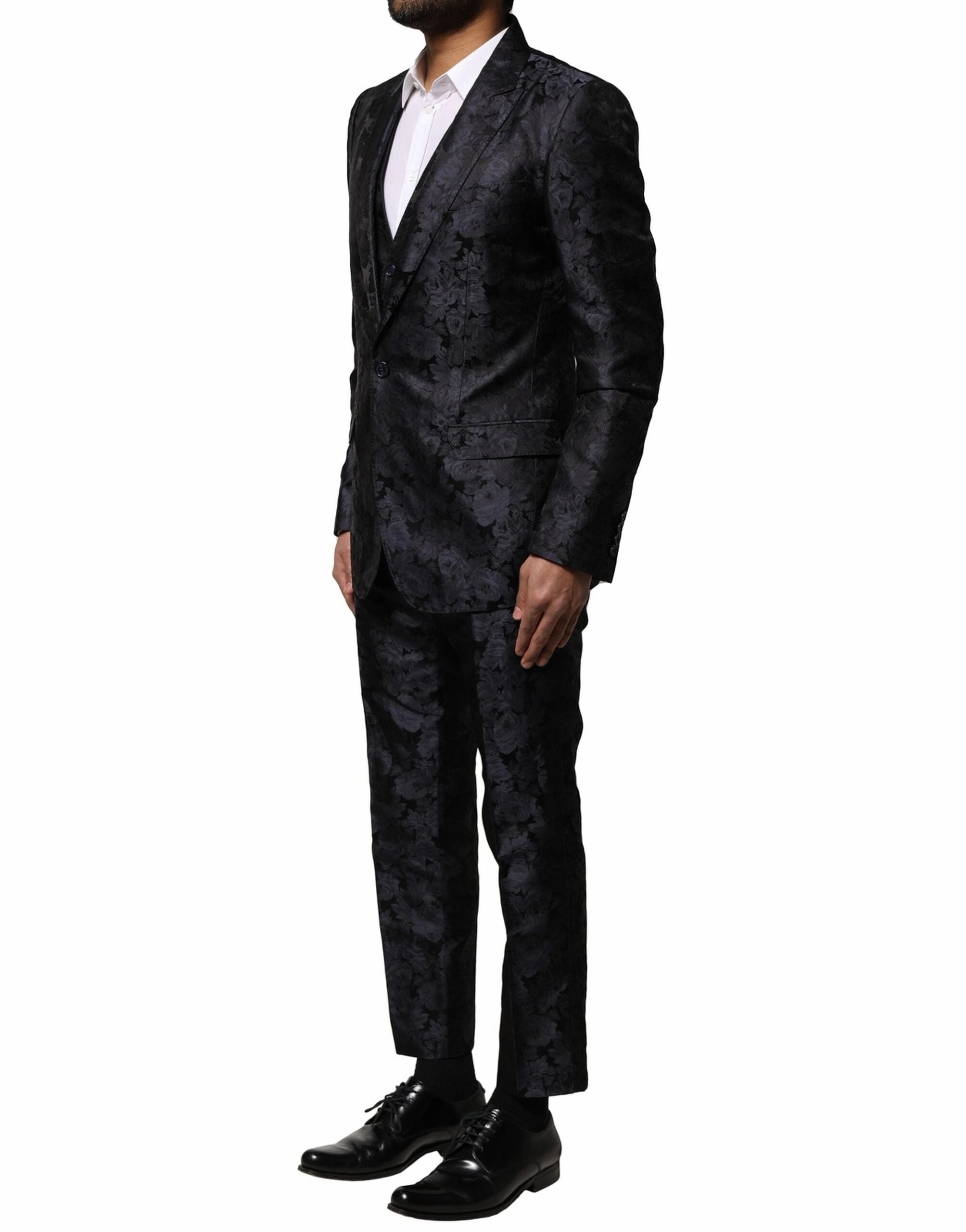 Dolce & Gabbana Jacquard 3 Piece Single Breasted Men's Suit