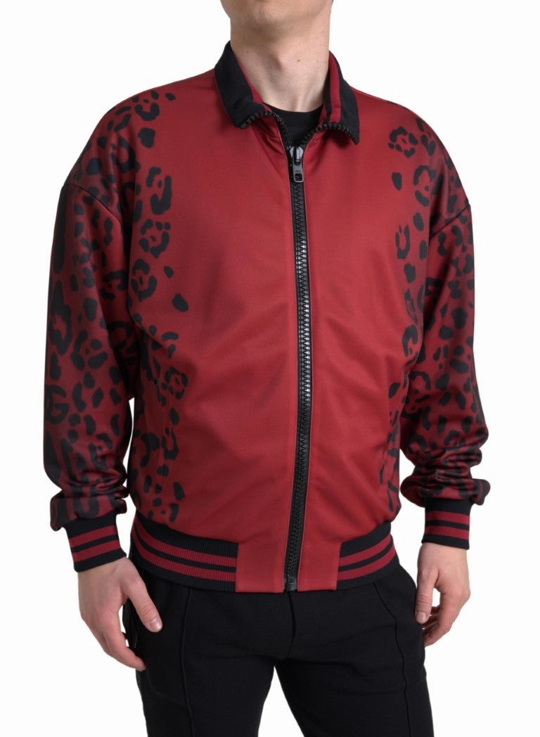 Dolce & Gabbana Leopard Print Bomber Men's Jacket