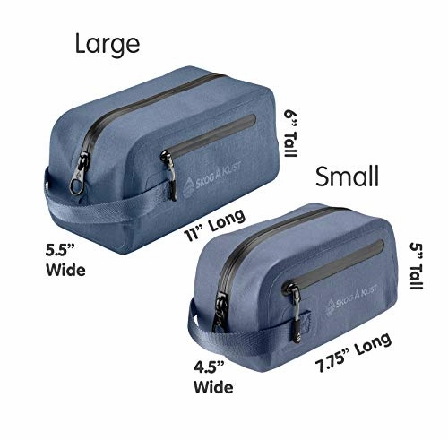 DoppSk Waterproof & Leak-proof Travel Toiletry Bag (Small, Midnight Blue)