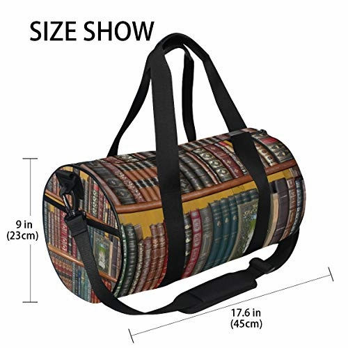 Duffel Bag Books Library Bookshelf Women Garment Gym Tote Bag Best Sports Bag for Boys